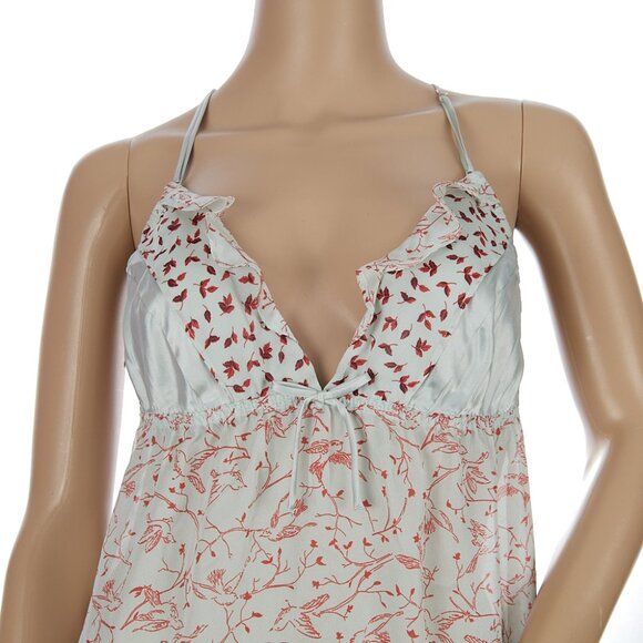 Vintage Victoria's Secret Blue Satin Bird Slip Dress Large NWT - Picture 2 of 9